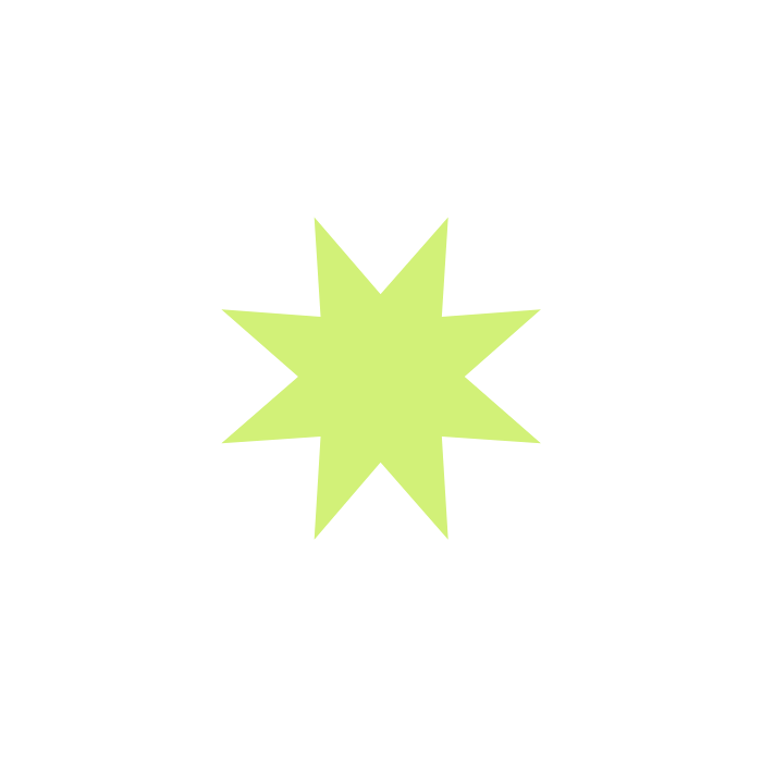 rotating eight pointed star green
